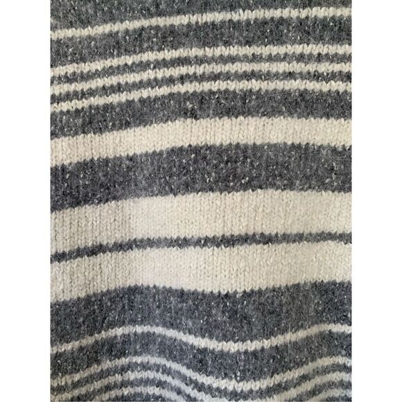 I.B. Diffusion Vintage Angora Blend Striped Cowl Neck Sweater Gray, White Size - Picture 6 of 12